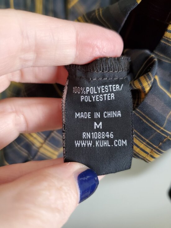 KUHL Eluxur Long Sleeve Pearl Snap Button Down Shirt Black Gold Men's Medium - Picture 12 of 16